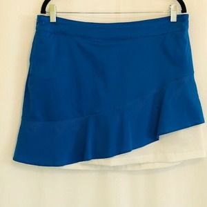 Lady Hagen Women's Watercolor Perforated Waven Skort, Blue, Size 12